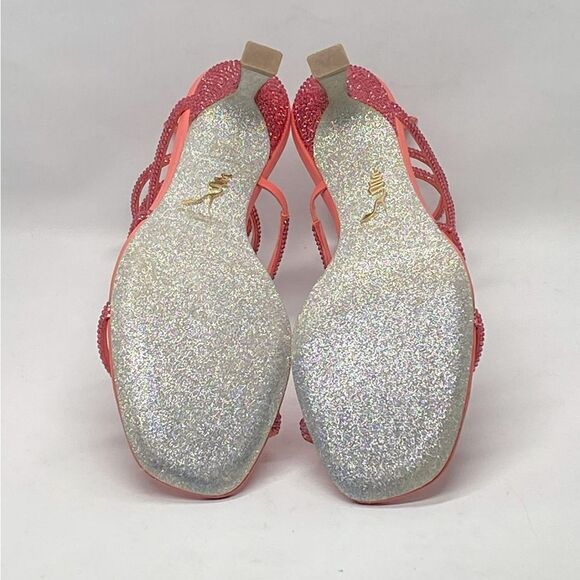 Rene Caovilla Crystal-Embellished Satin Sandals size 38.5 - Picture 10 of 12